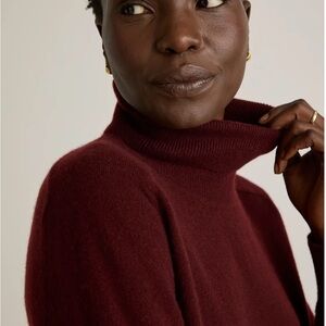 NWT Women’s Quince 100% Cashmere Burgundy Turtleneck Sweater - Size XL